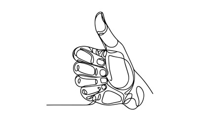 thumbs up one continuous line illustration