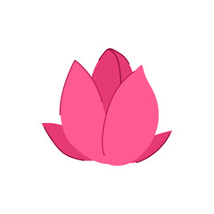 chinese lotus flower cartoon. pond watercolor, lily plant, logo garden chinese lotus flower sign. isolated symbol vector illustration