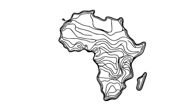 recommend clip art: africa continent map one line drawing