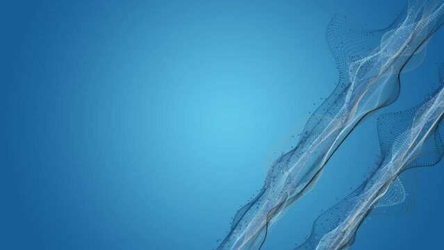 Fantastic video animation with particle wave object in slow motion and space for text, 4096x2304 loop 4K