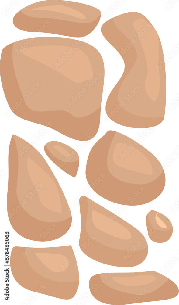 Poster seamless pattern of beige stones creating a decorative border on a white background