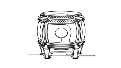 taiko drum single line drawing