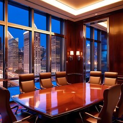 Fototapeta premium Modern Conference room interior design. Ai generated 