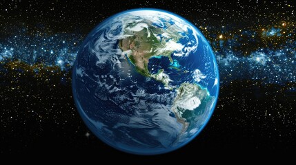 Naklejka premium Space view of Planet Earth, emphasizing its majesty and global perspective