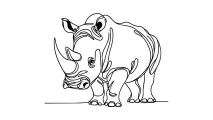 rhinoceros single continuous drawing