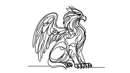  Griffin single line drawing 