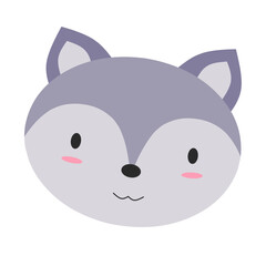 Fototapeta premium Cute Animals and Fauna Flat Icon Illustration 