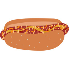 hot dog with cheeses, menu food, street fast food, food vector illustration