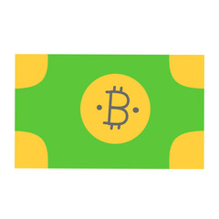 Cute Cryptocurrency Flat Icon Illustration 