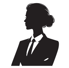 business woman black silhouette vector illustration 