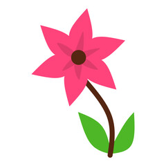 Cute Flowers and Floral Flat Icon Illustration 