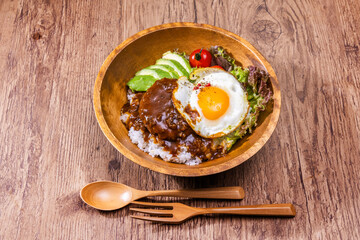 ロコモコ　ハワイ料理　Loco Moco, a famous Hawaiian dish