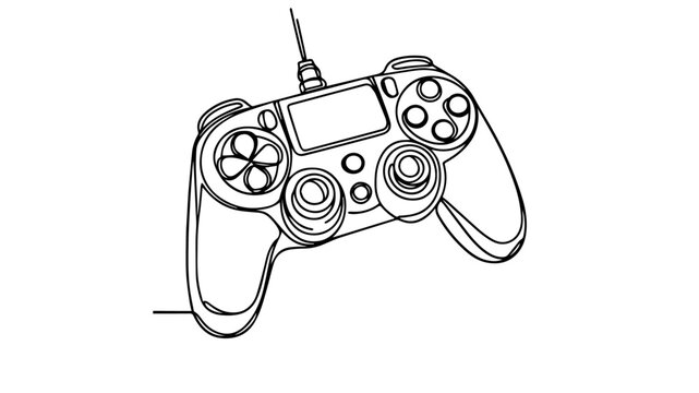 one line drawing of a video game controller
