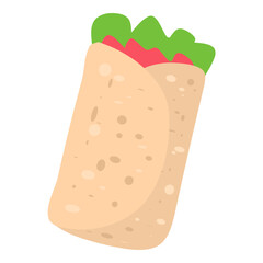Cute Food and Drink Flat Icon Illustration 