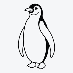 Stunning Penguin Line Art Vector, Perfect for Your Creative Projects