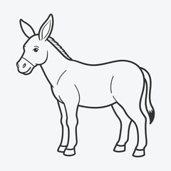 Elegant Donkey Line Art Vector Illustration  Perfect for Digital Designs and Creative Projects