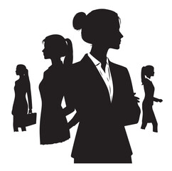 business woman black silhouette vector illustration 