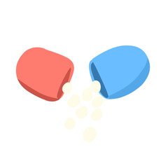 medical pills vector simple flat illustration