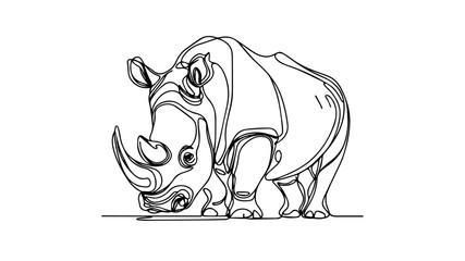 rhinoceros single line drawing