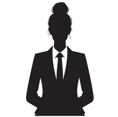 business woman black silhouette vector illustration 
