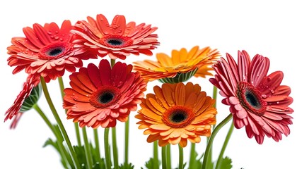 Isolate Gerbera Flowers on White Background