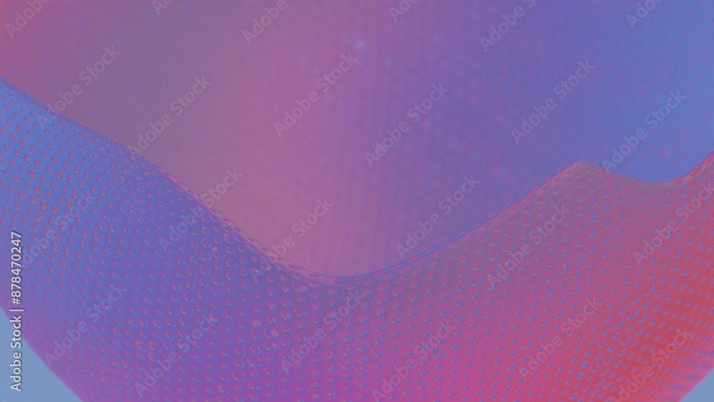 Poster abstract metallic spherical structure with perforated surface and smooth curves..