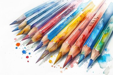 Fototapeta premium skill drills, repetitive practice, mastering techniques, dynamic and engaging, watercolor illustration, isolated on white background