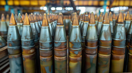 artillery shells in the warehouse