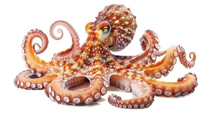 Obraz premium A Stunning Octopus with Brown and White Spots
