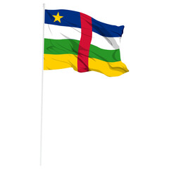 Vector illustration of wavy Central African Republic flag on transparent background