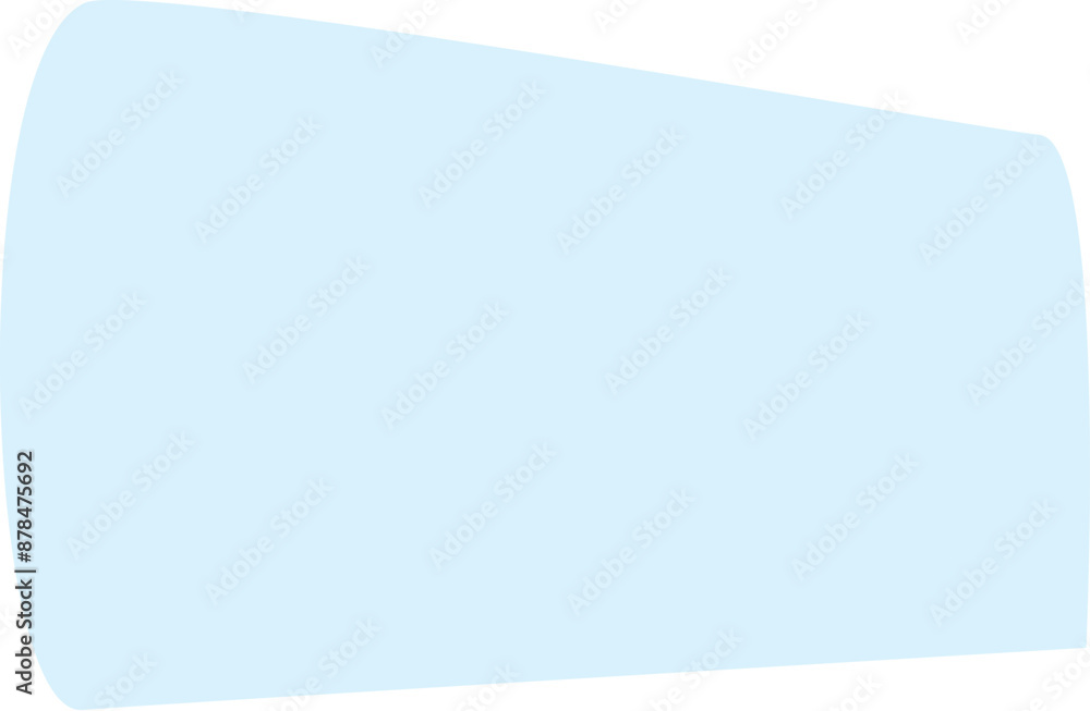 Poster light blue cylinder shape is floating on a white background, creating a minimalist and modern design