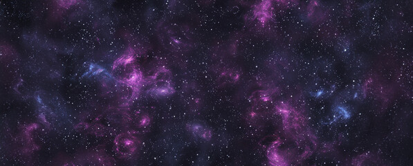 Fototapeta premium Purple and blue nebulae in a starry night sky