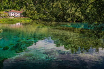 Obraz premium Posta Fibreno lake nature reserve, Frosinone, Italy