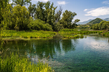 Posta Fibreno lake nature reserve, Frosinone, Italy