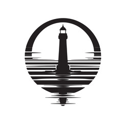 Naklejka premium Lighthouse silhouette vector 
