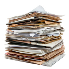 Large stack of various colorful folders and documents