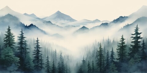 Obraz premium Misty Mountain Landscape