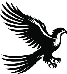 Obraz premium Falcon silhouette vector art illustration. Generative AI