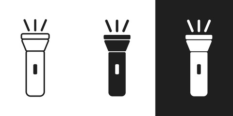 Flashlight lantern icon in 3 form.