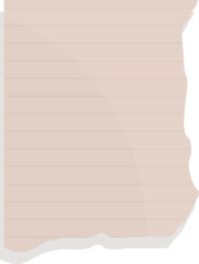 Single blank piece of lined paper with torn edges is ready for your message