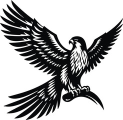 Fototapeta premium Falcon silhouette vector art illustration. Generative AI