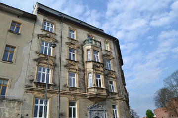 Obraz premium Beautiful Krakow market square. Faded colors.