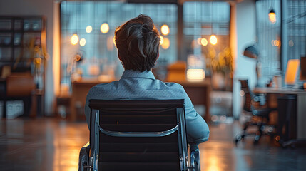 Young Professional Awaiting Interview: Solitary Figure in Corporate Lobby