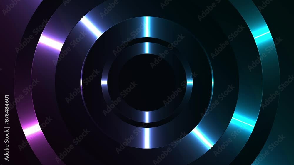 Poster colorful rings flash loop with alpha channel background