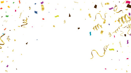 Falling Festive Colorful bright Confetti isolated on Transparent background. Vector illustration