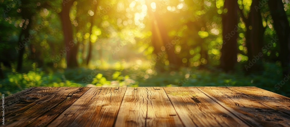 Fototapete Blurry nature background with space for text on a table top image. image with copy space