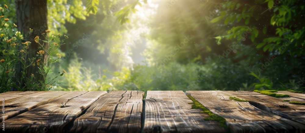 Aufkleber Blurry nature background with space for text on a table top image. image with copy space