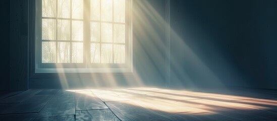 Background illuminated by sunlight streaming through a window, showcasing copy space image.