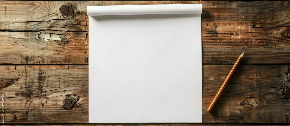 Poster desk with blank paper providing empty copy space image.