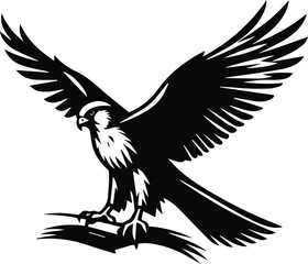 Obraz premium Falcon silhouette vector art illustration. Generative AI